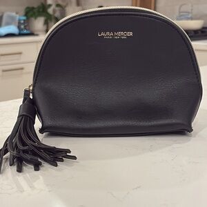 laura mercier Black Leather Tassel Cosmetic Pouch